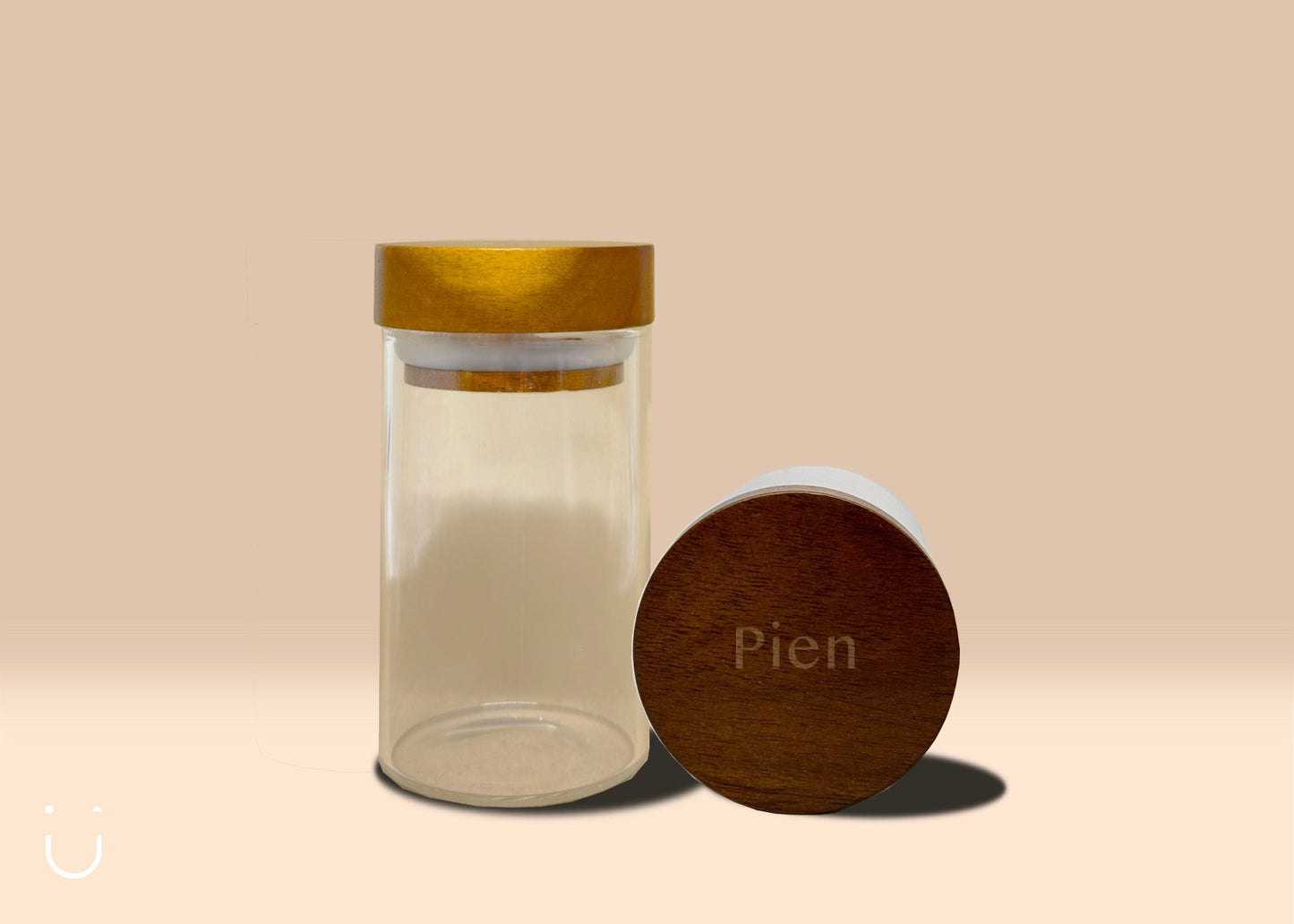 10x Glazen potje, acacia deksel met naam - Doopsuiker - Deugeniet - Doopsuiker diy