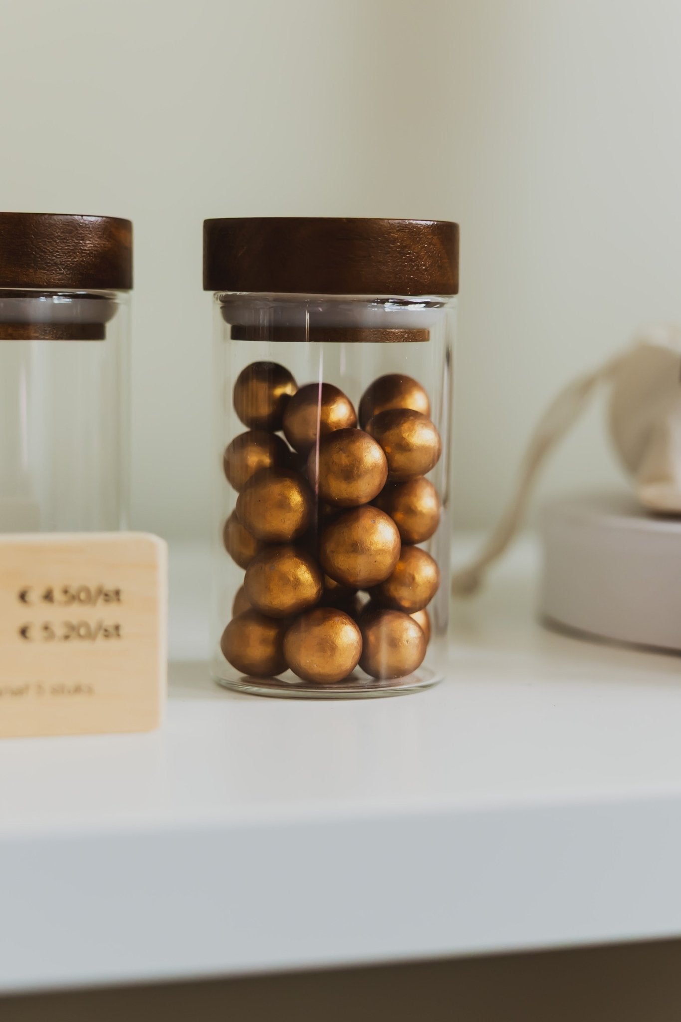 10x Glazen potje, acacia deksel met naam - Doopsuiker - Deugeniet - Doopsuiker diy