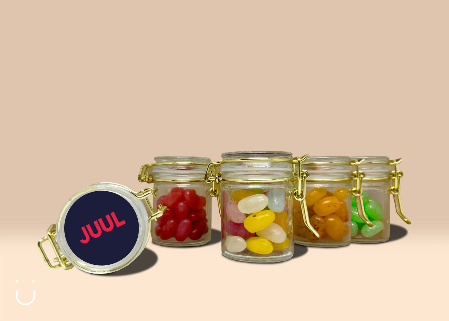 10x Glazen potje met jellybeans - Deugeniet - Doopsuiker diy