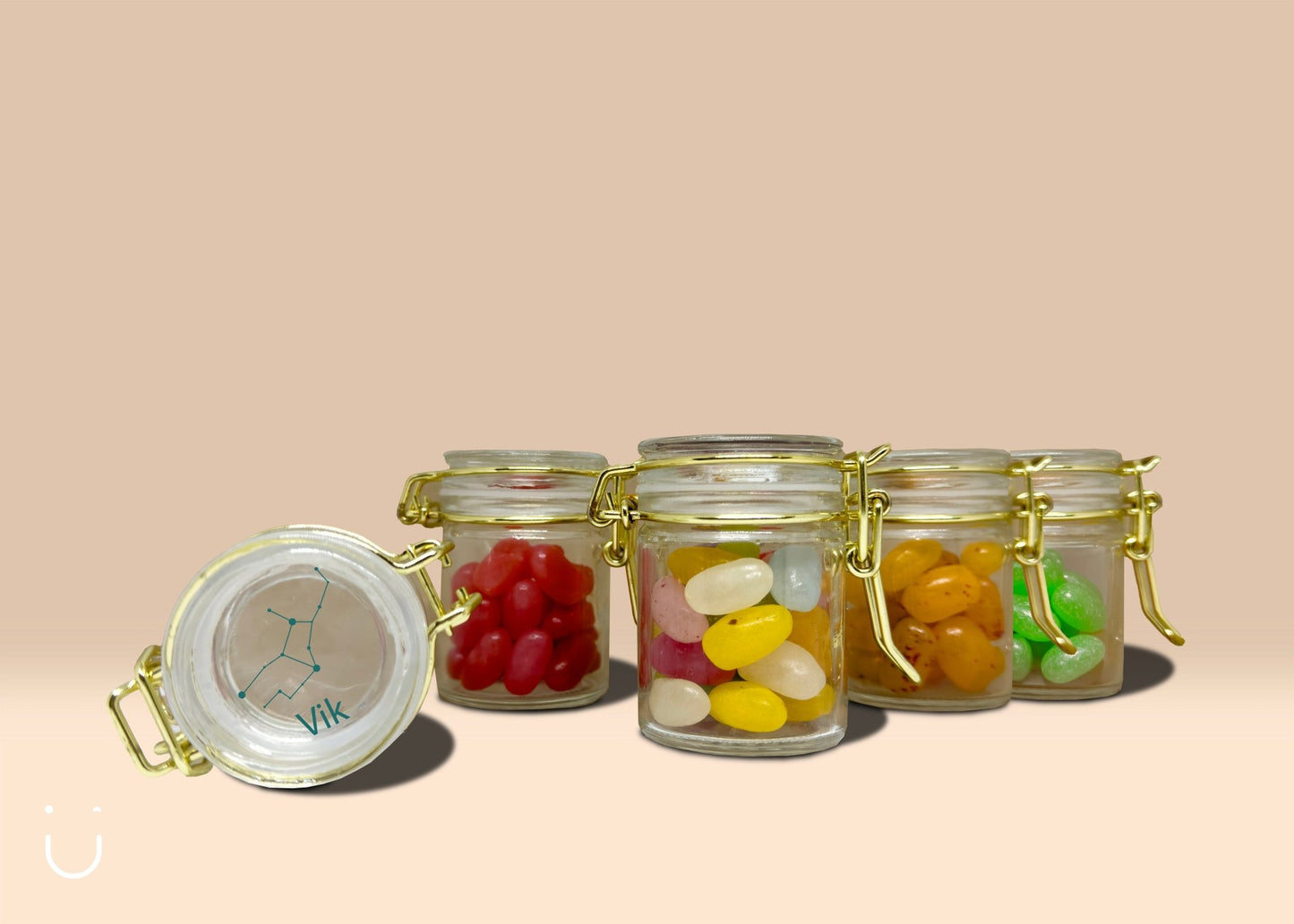 10x Glazen potje met jellybeans - Deugeniet - Doopsuiker diy