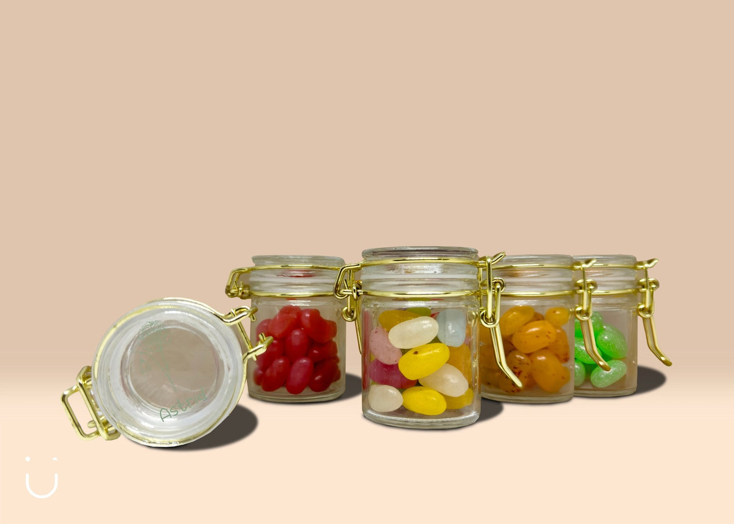 10x Glazen potje met jellybeans - Deugeniet - Doopsuiker diy