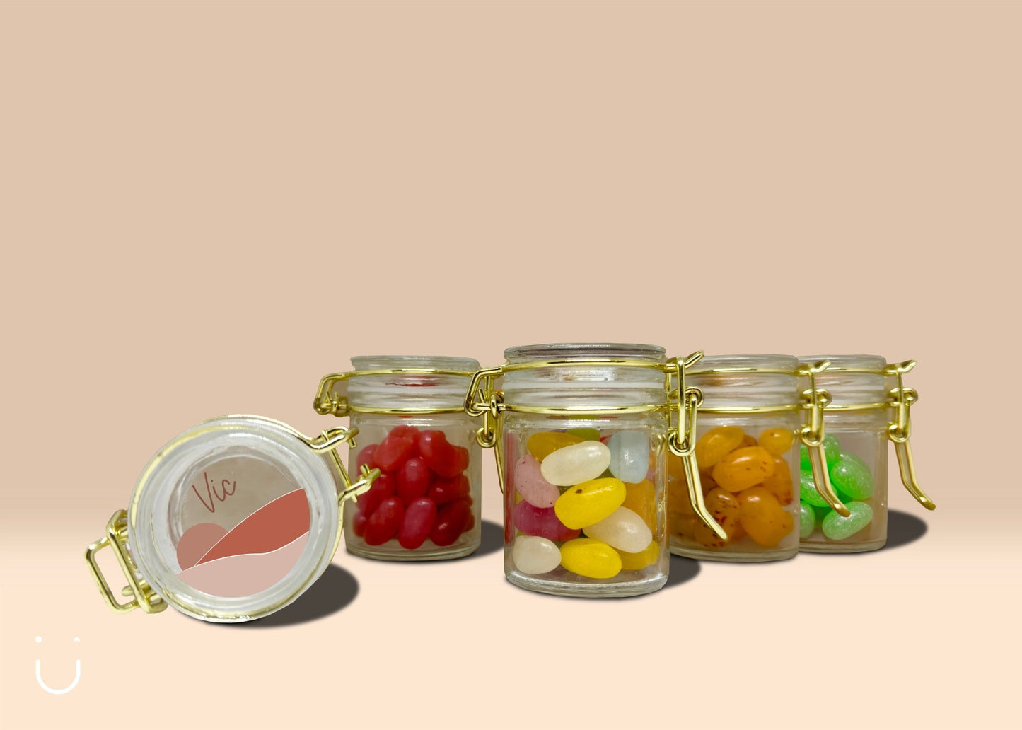 10x Glazen potje met jellybeans - Deugeniet - Doopsuiker diy