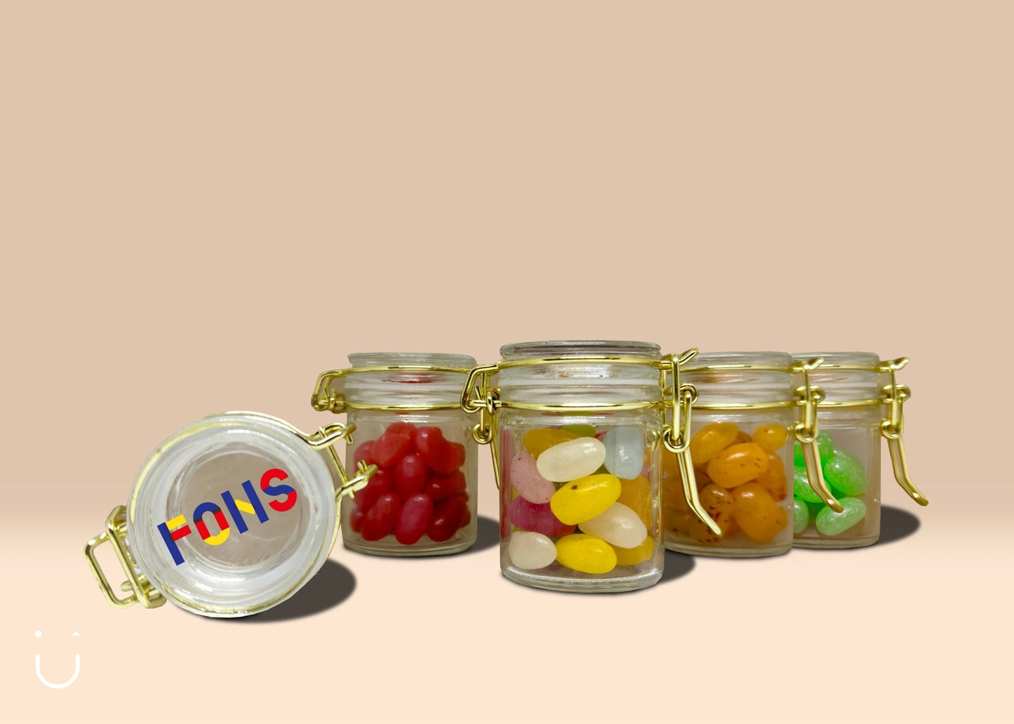 10x Glazen potje met jellybeans - Deugeniet - Doopsuiker diy