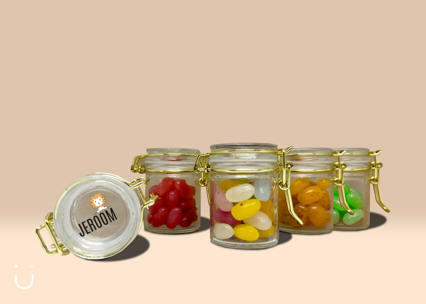 10x Glazen potje met jellybeans - Deugeniet - Doopsuiker diy