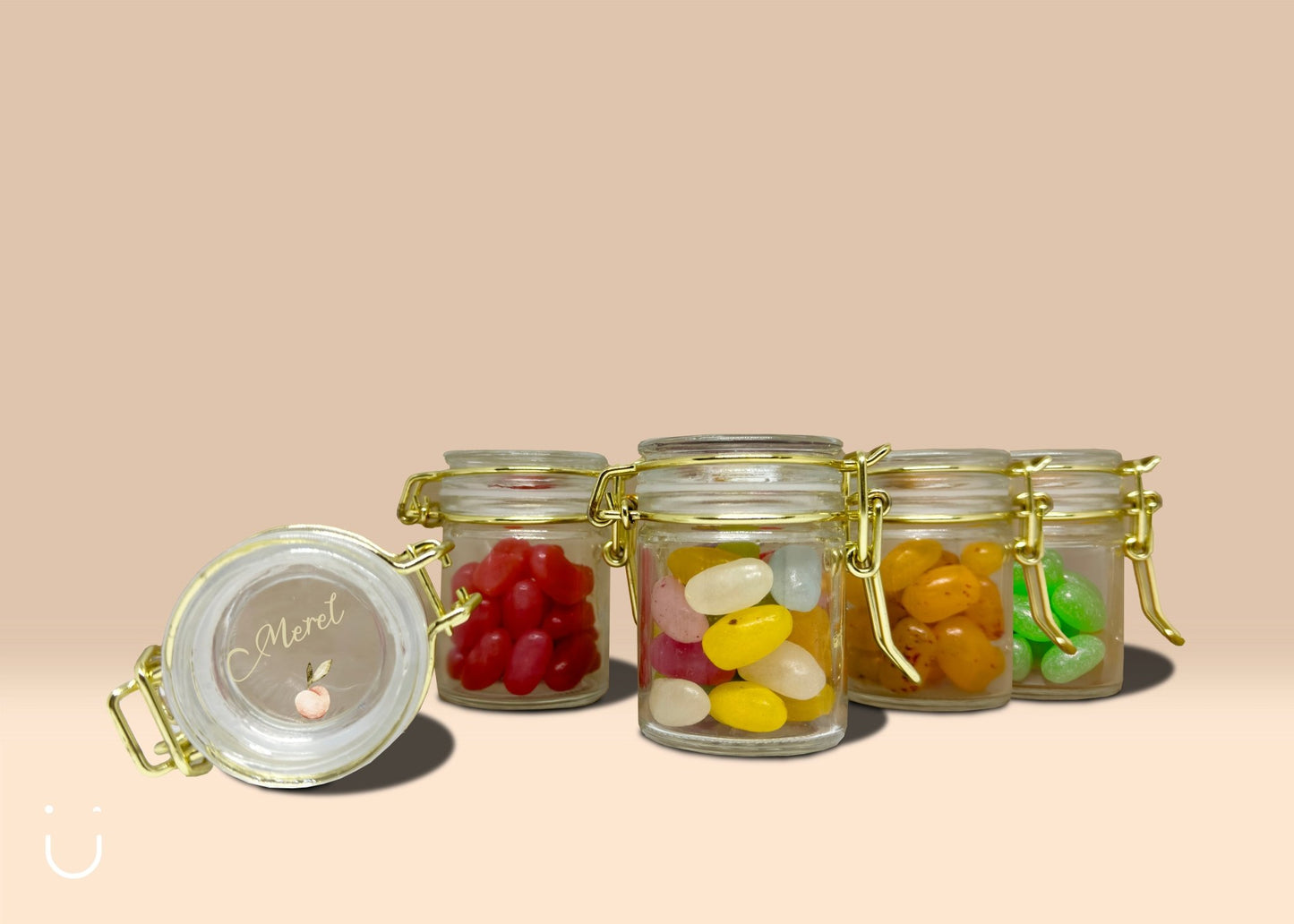 10x Glazen potje met jellybeans - Doopsuiker - Deugeniet - Doopsuiker diy