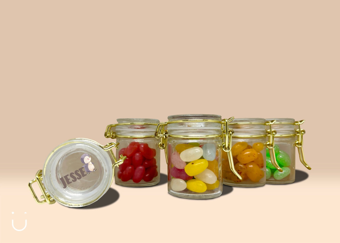 10x Glazen potje met jellybeans - Doopsuiker - Deugeniet - Doopsuiker diy