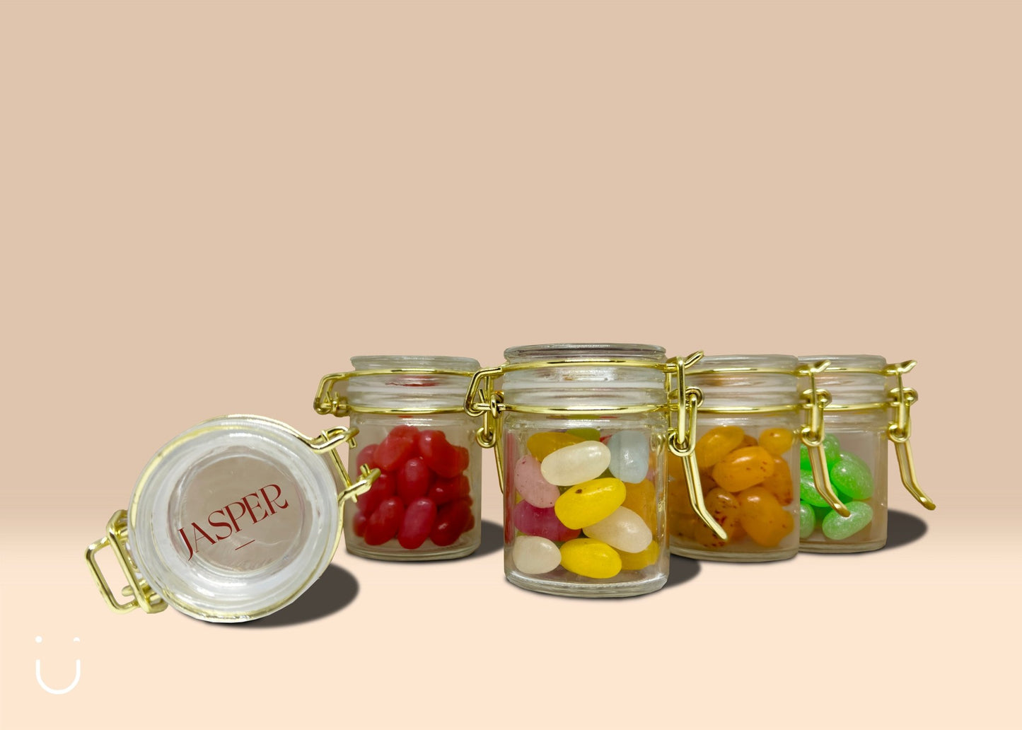 10x Glazen potje met jellybeans - Doopsuiker - Deugeniet - Doopsuiker diy