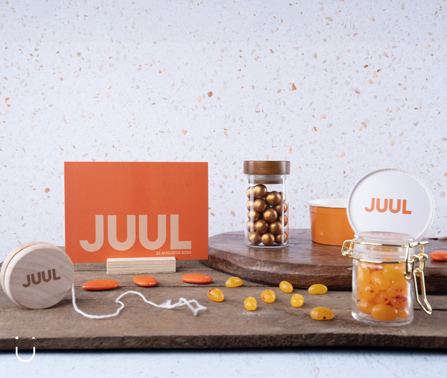 10x Glazen potje met jellybeans - Doopsuiker - Deugeniet - Doopsuiker diy