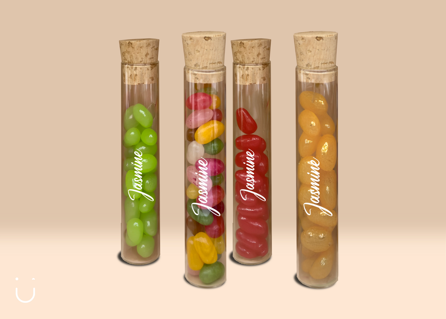 10x Proefbuisje met jellybeans - Deugeniet - Doopsuiker diy
