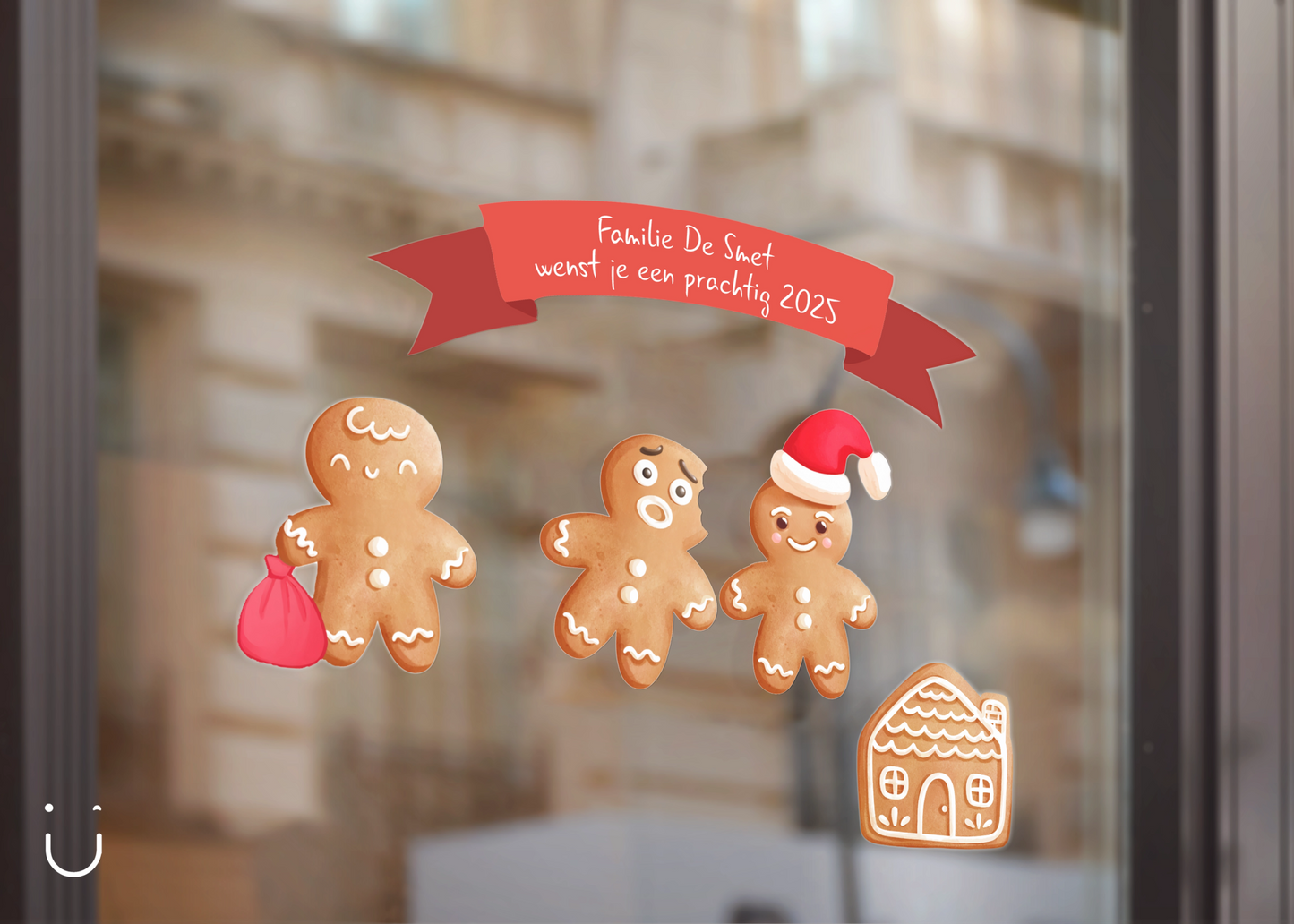 5 Kerst raamstickers - Gingerbread koekjes - Deugeniet - Kerst decoratie