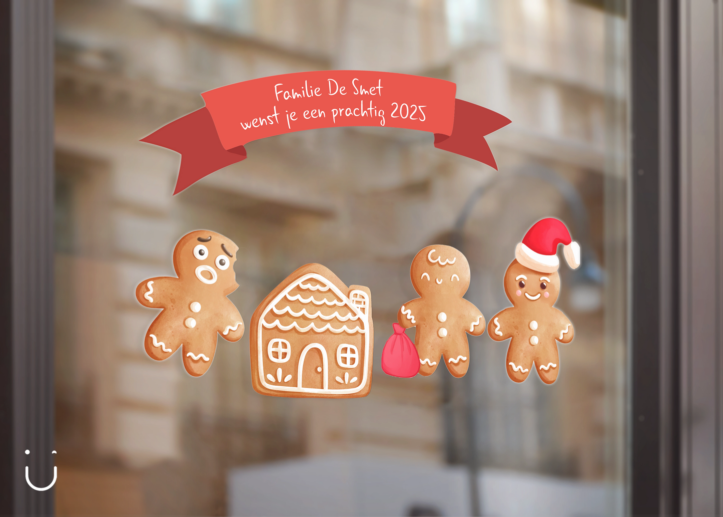 5 Kerst raamstickers - Gingerbread koekjes - Deugeniet - Kerst decoratie