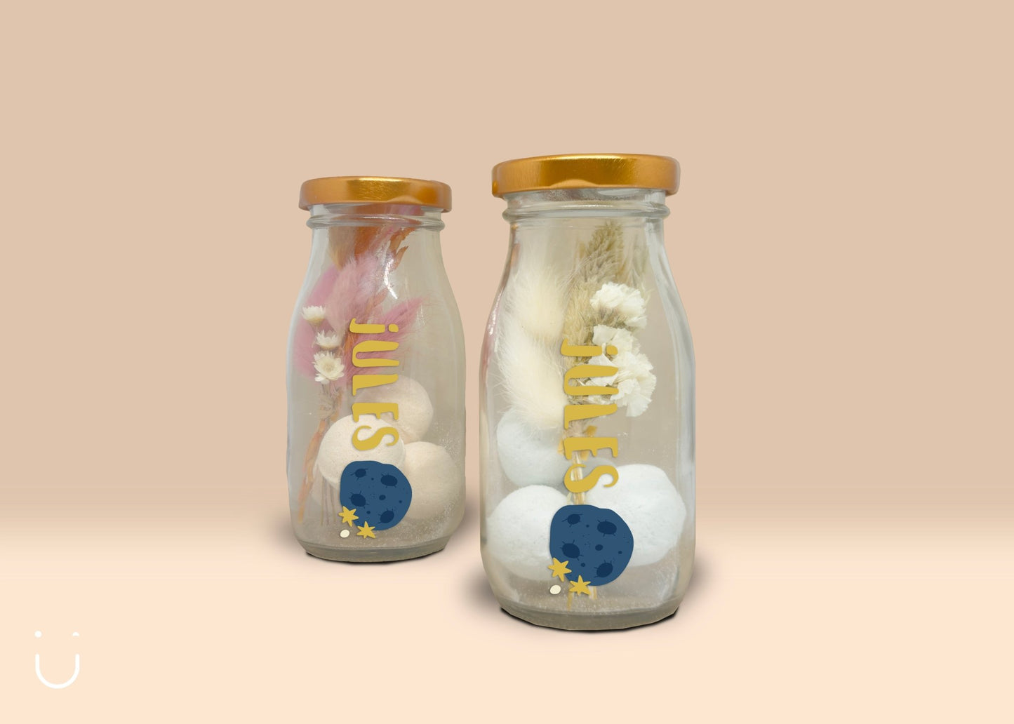 5x Melkflesje met 4 bruisballetjes - Deugeniet - Doopsuiker diy