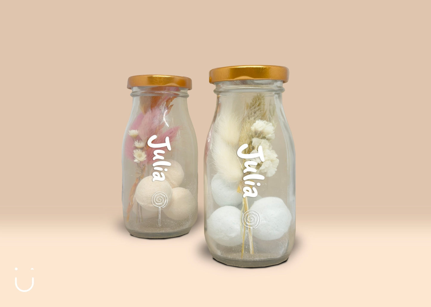 5x Melkflesje met 4 bruisballetjes - Deugeniet - Doopsuiker diy