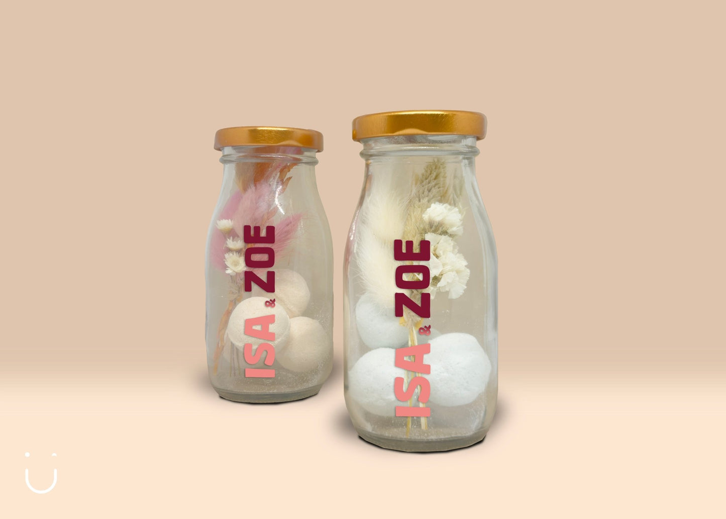 5x Melkflesje met 4 bruisballetjes - Deugeniet - Doopsuiker diy