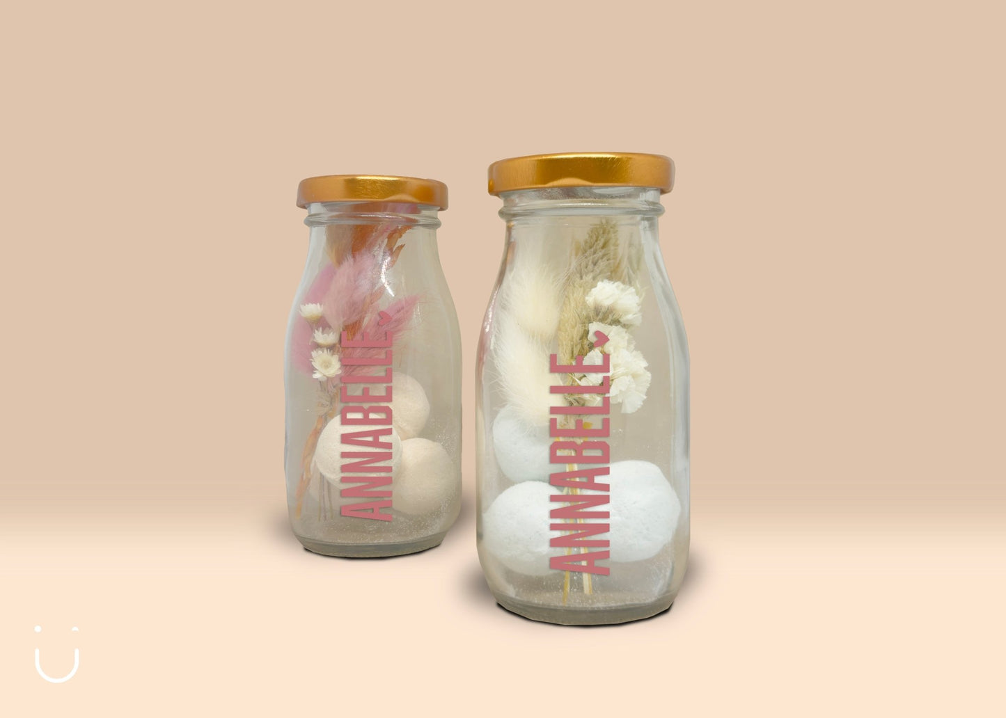 5x Melkflesje met 4 bruisballetjes - Deugeniet - Doopsuiker diy