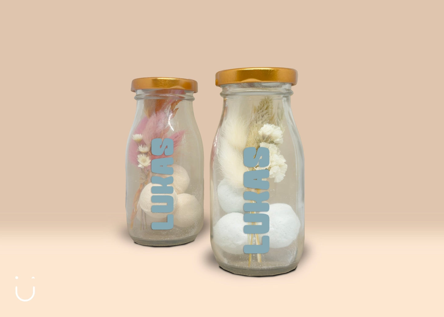 5x Melkflesje met 4 bruisballetjes - Deugeniet - Doopsuiker diy