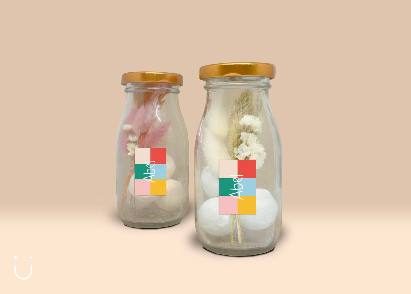 5x Melkflesje met 4 bruisballetjes - Deugeniet - Doopsuiker diy