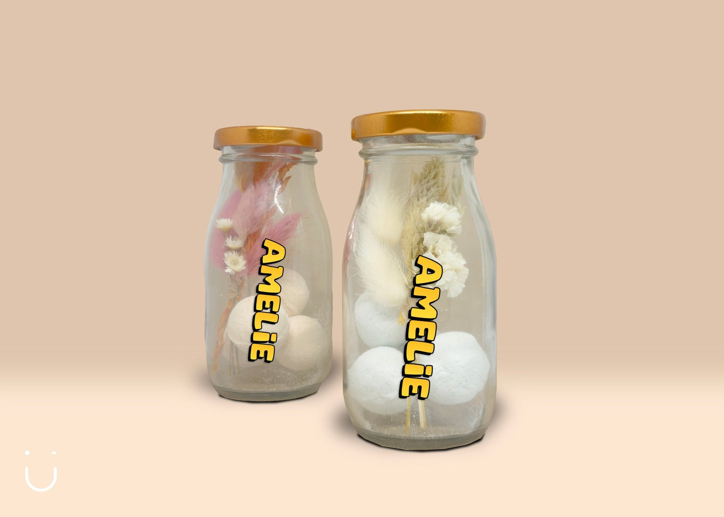 5x Melkflesje met 4 bruisballetjes - Deugeniet - Doopsuiker diy