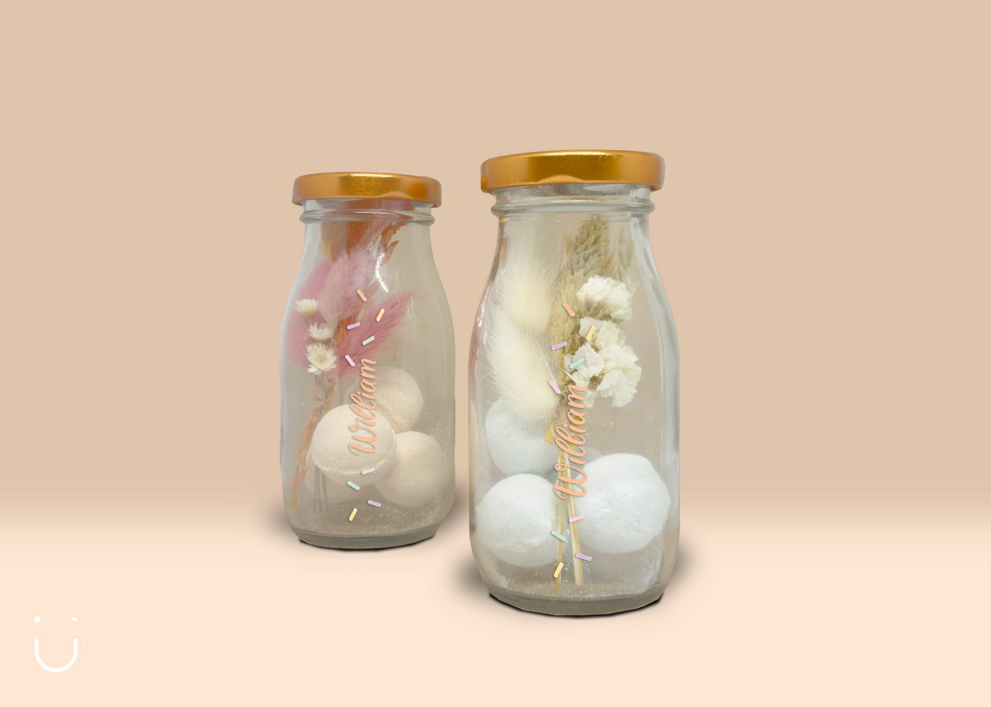 5x Melkflesje met 4 bruisballetjes - Doopsuiker - Deugeniet - Doopsuiker diy