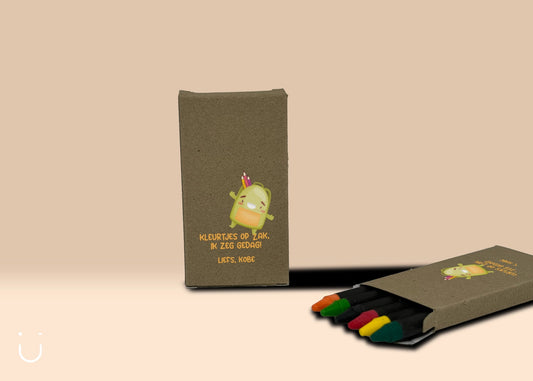 5x traktatie crèche waskrijtjes - Rugzakje - Deugeniet - Traktatie crèche