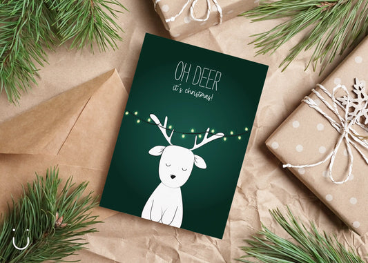 Oh deer, it's Christmas! - kerstkaartjes