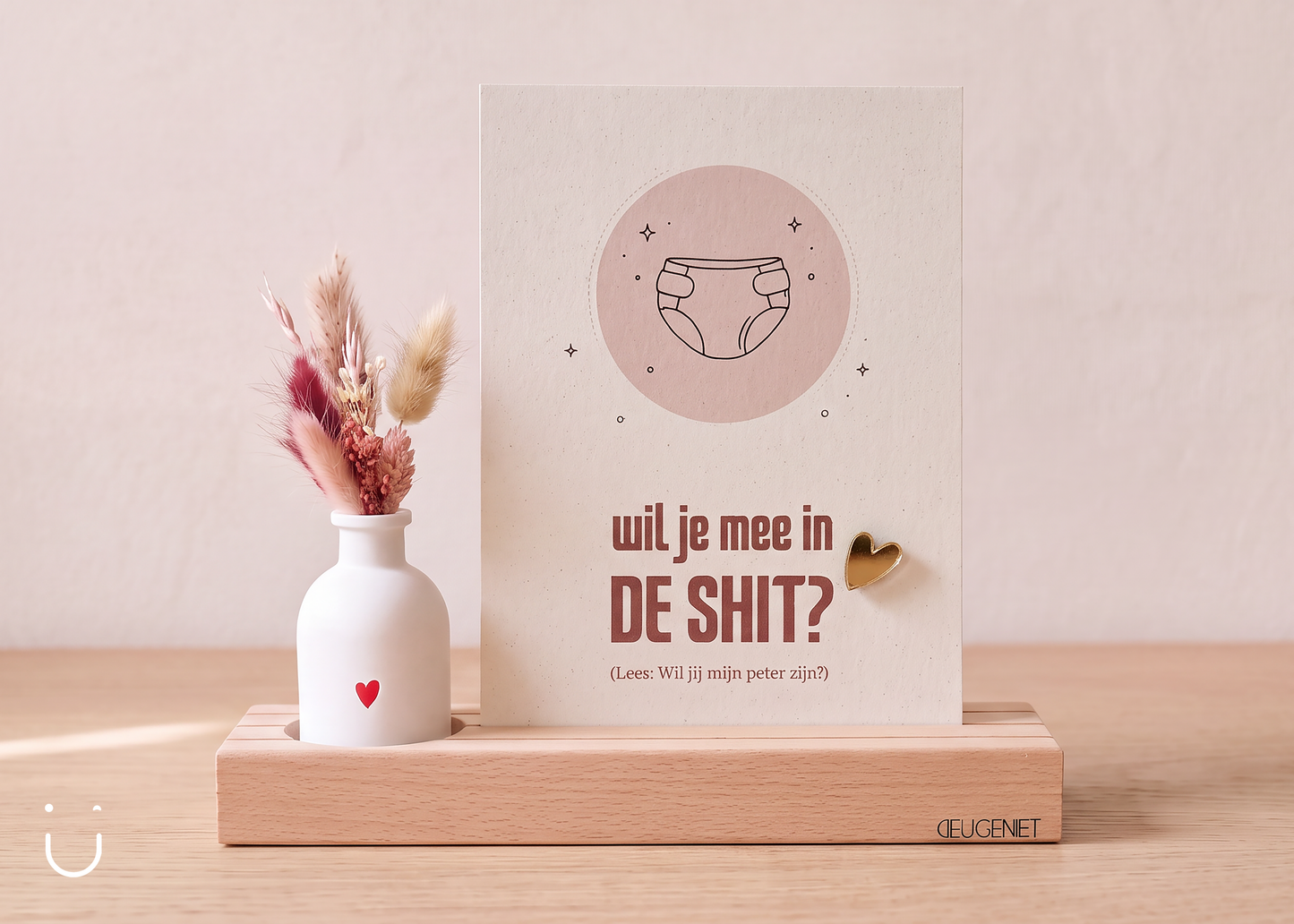 Peter vragen cadeau met droogbloemen – Luier humor