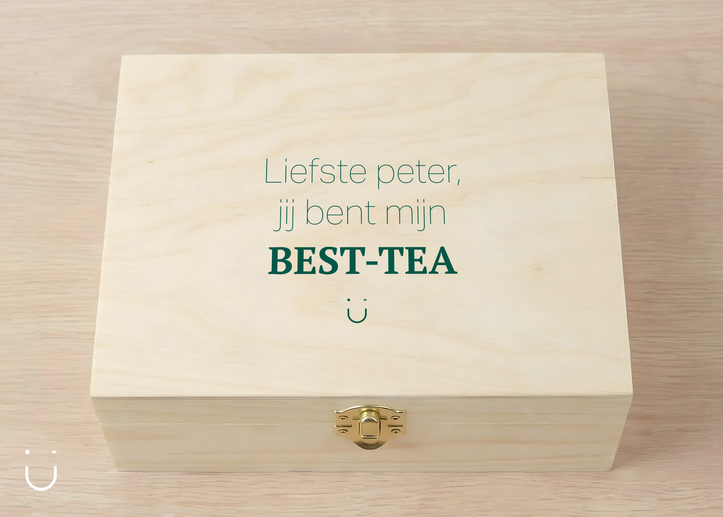 Houten theedoos - Liefste Peter cadeau