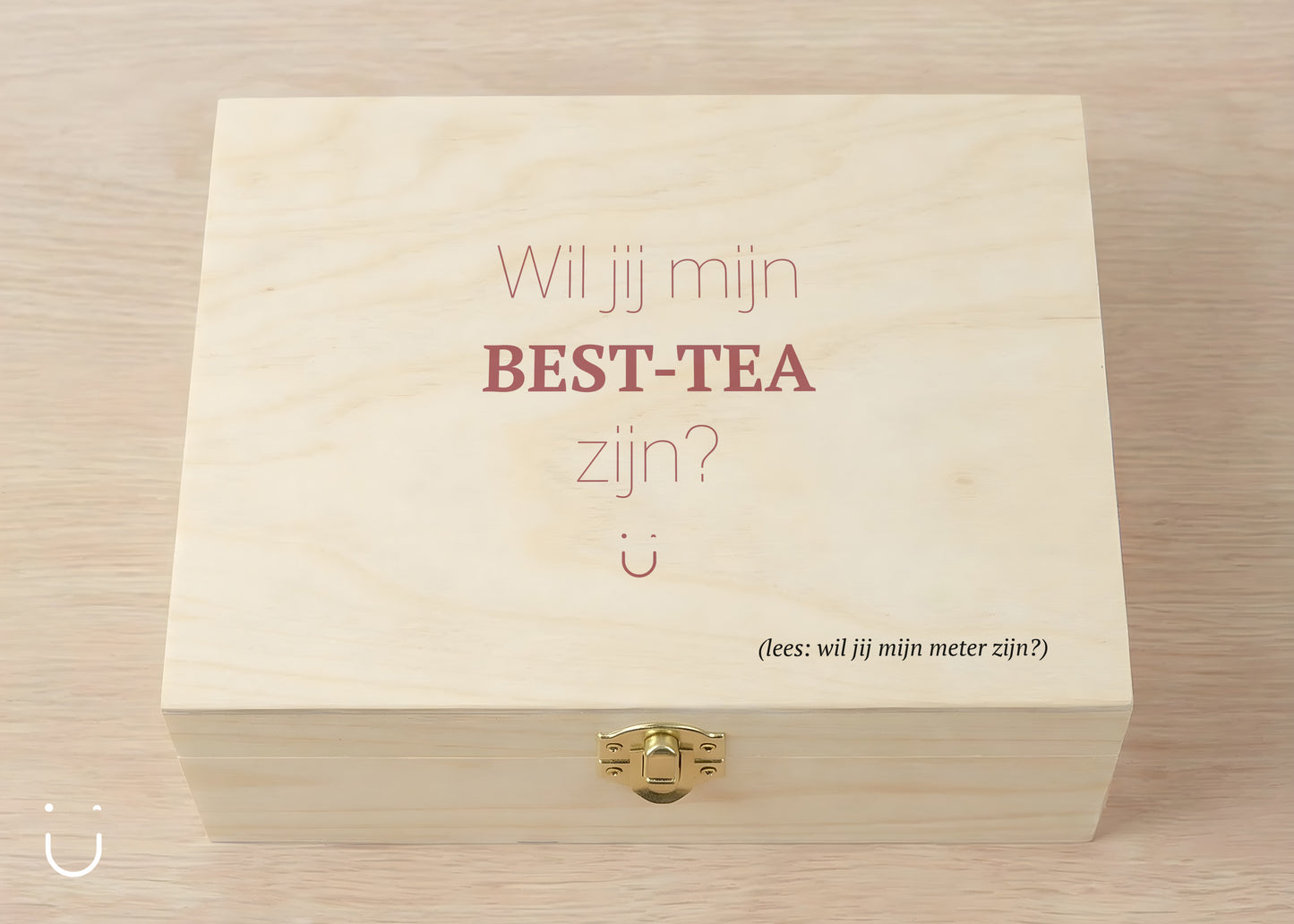 Houten theedoos - Meter vragen cadeau