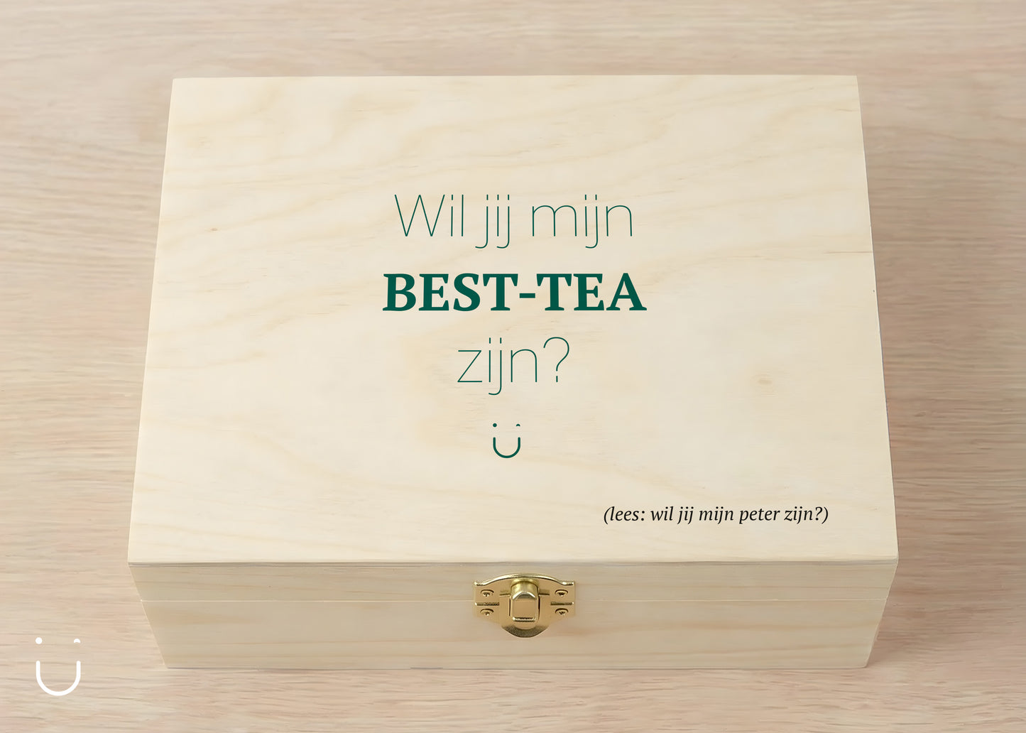 Houten theedoos - Peter vragen cadeau