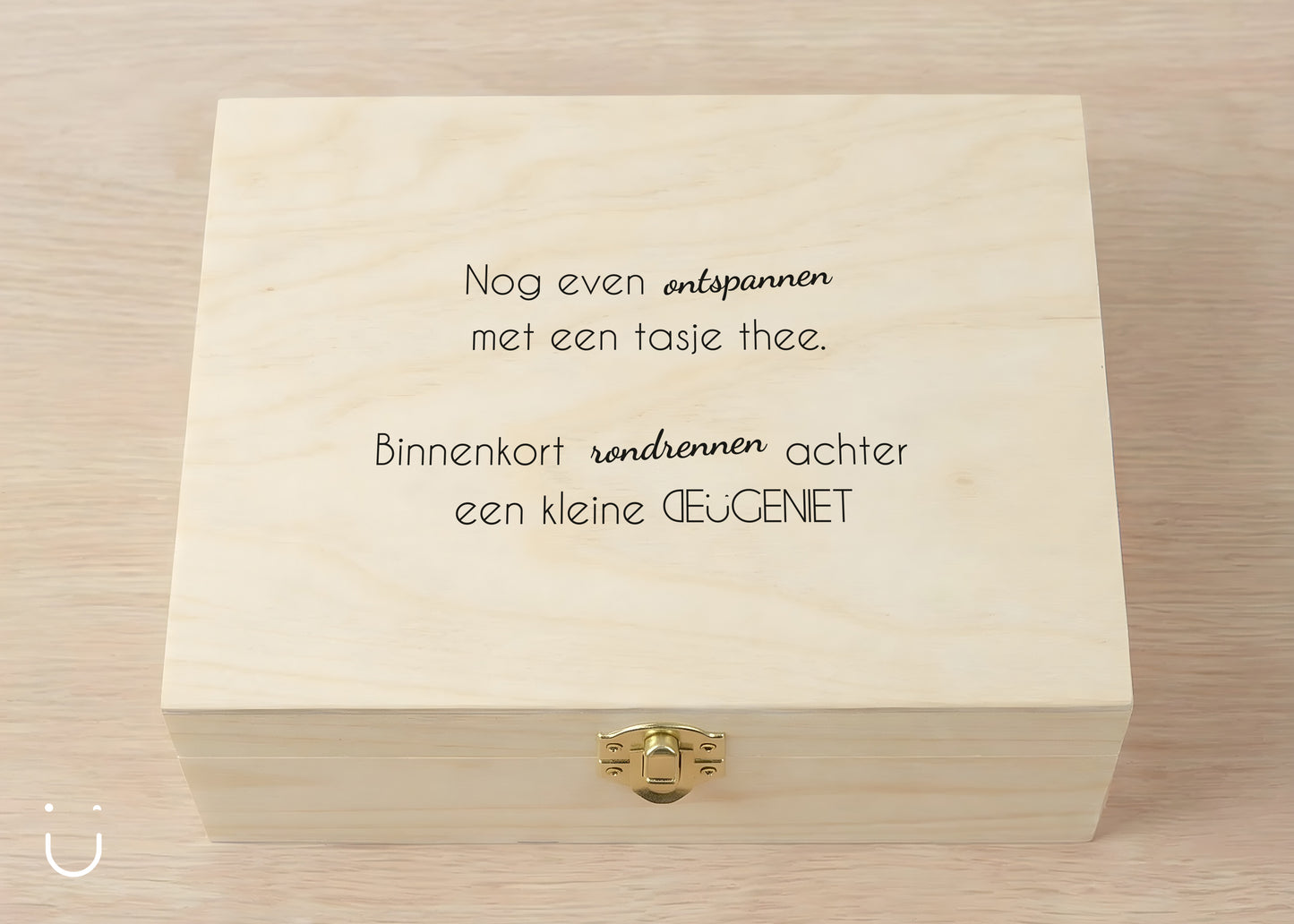 Houten theedoos - "Nog even ontspannen"