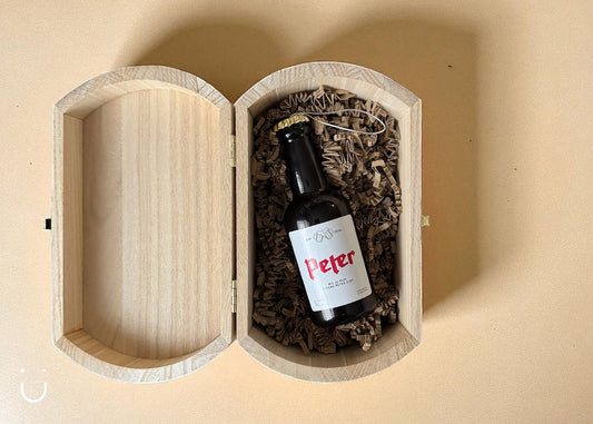 Cadeau bierflesje met label - Peter vragen - Deugeniet - Meter/peter cadeaus