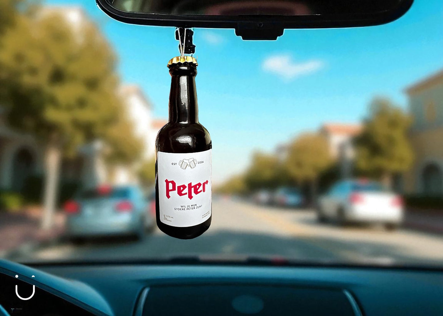 Cadeau bierflesje met label - Peter vragen - Deugeniet - Meter/peter cadeaus