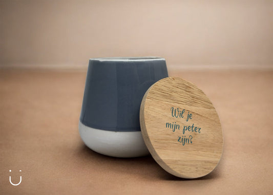 Cadeau voorraadpot - Wil jij mijn peter zijn? - Deugeniet - Meter/peter cadeaus