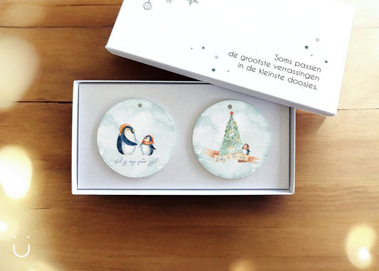 Cadeauset - Kersthangers - Wil jij mijn peter zijn? - Deugeniet - Kerst decoratie