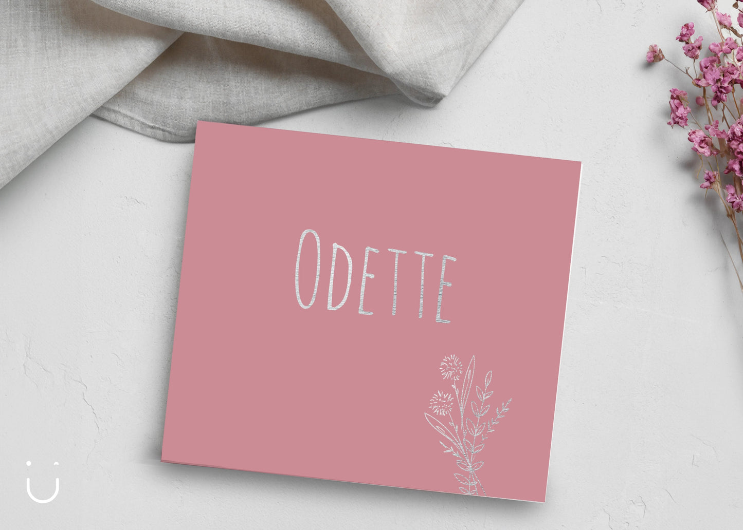 Geboortekaartje "Pink flowers" - Deugeniet - Geboortekaartjes