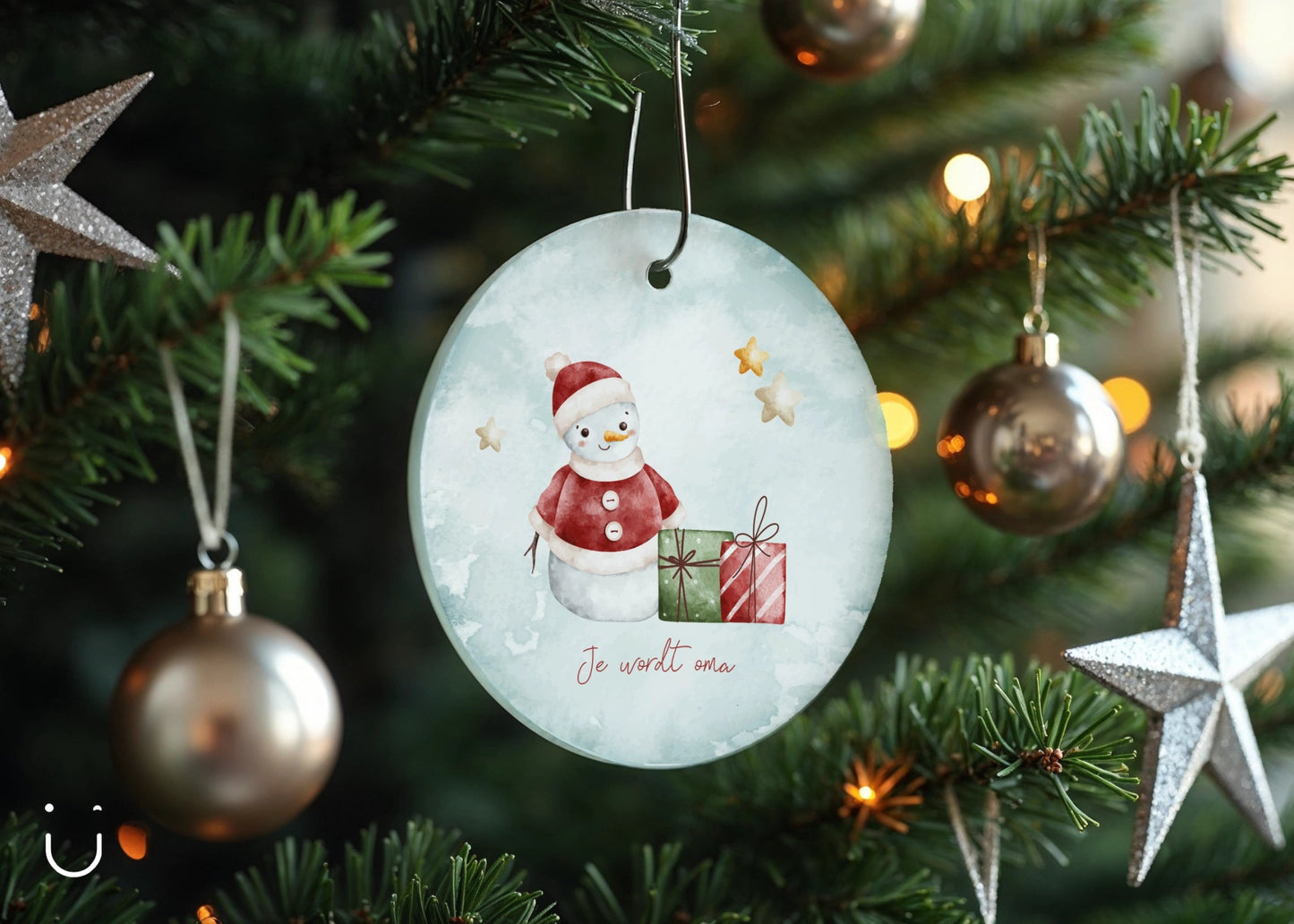 Kersthanger Sneeuwman - Je wordt oma - Deugeniet - Kerst decoratie