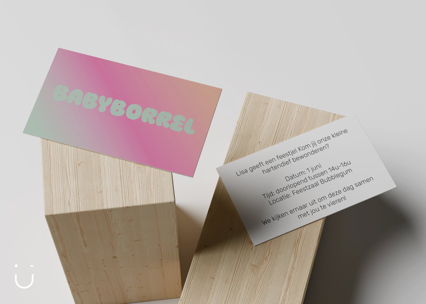 Kleine babyborrel kaartjes "Bubblegum" - Deugeniet -