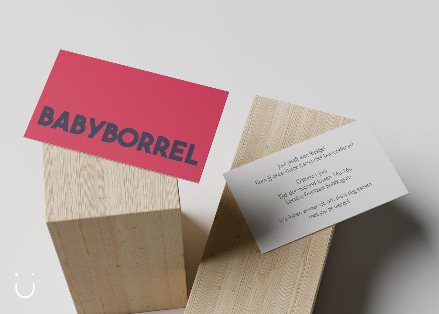 Kleine babyborrel kaartjes "GEKLEURD ROOD" - Deugeniet -