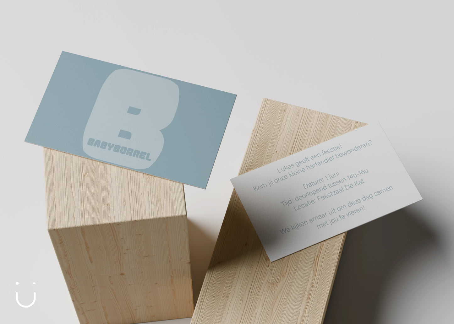Kleine babyborrel kaartjes "I'm blue" - Deugeniet -