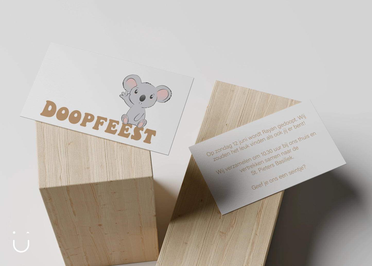 Kleine babyborrel kaartjes "Koalabeertje" - Deugeniet -