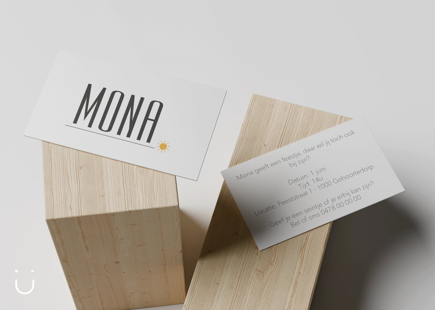 Kleine babyborrel kaartjes "My little sunshine" - Deugeniet -