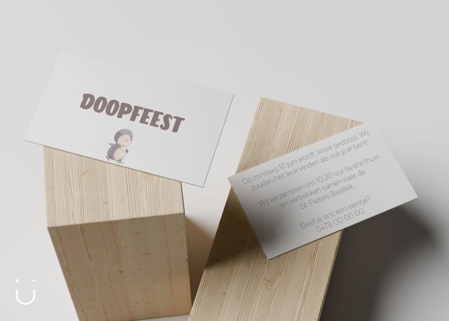 Kleine babyborrel kaartjes "Pinguïn" - Deugeniet -