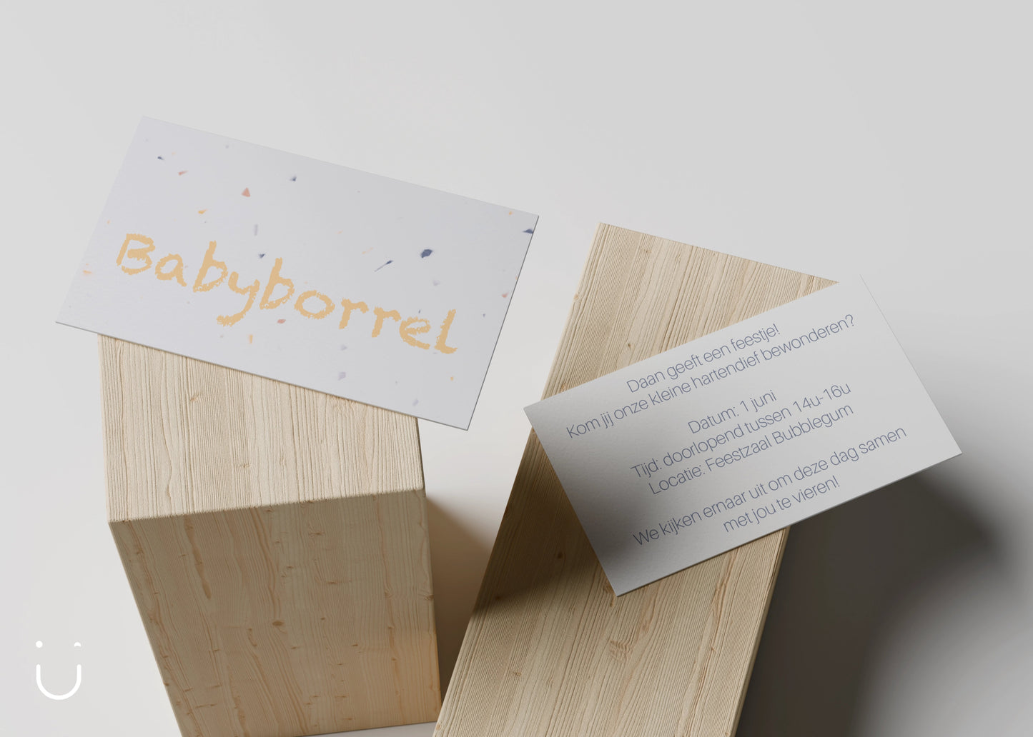 Kleine babyborrel kaartjes "Terrazzo" - Deugeniet -