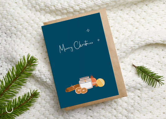 Merry Christmas with candle - kerstkaartjes