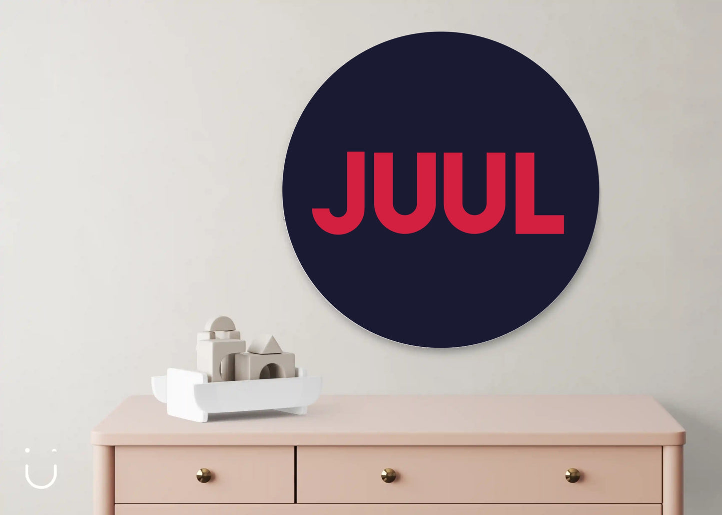 Muurcirkel "GEKLEURD rood" - Deugeniet - Muurcirkel babykamer