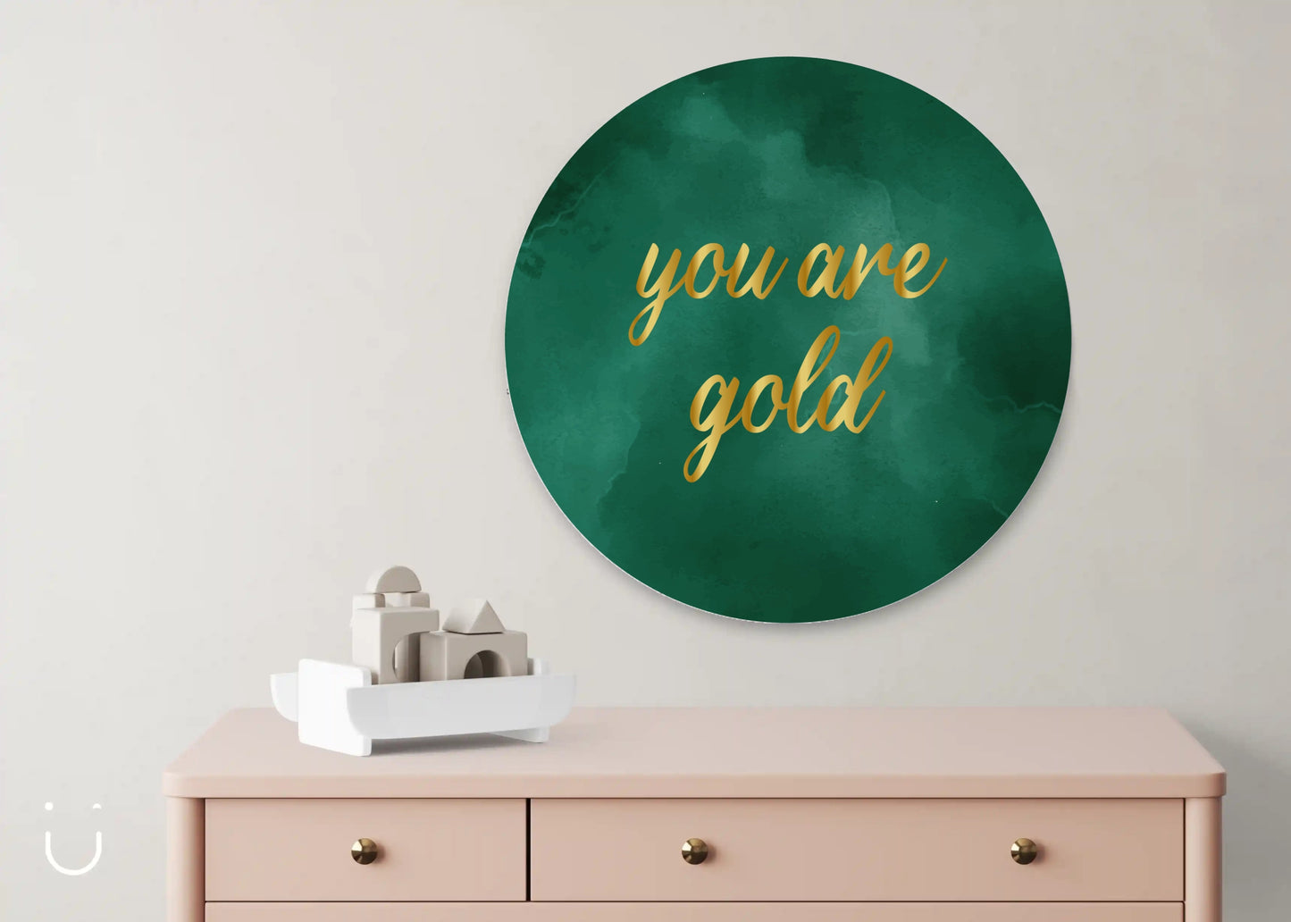 Muurcirkel "Gold & green" - Deugeniet - Muurcirkel babykamer