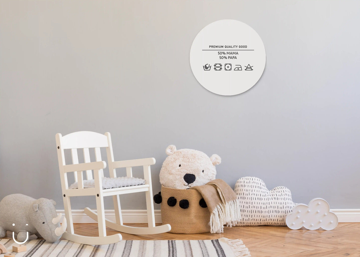 Muurcirkel "Laundrybaby" - Deugeniet - Muurcirkel babykamer