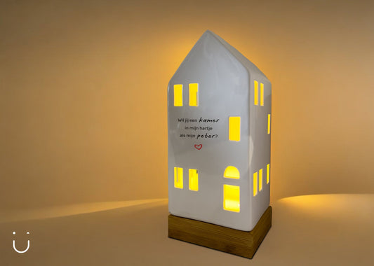 Porseleinen huisje - cadeau peter vragen - Deugeniet - Meter/peter cadeaus