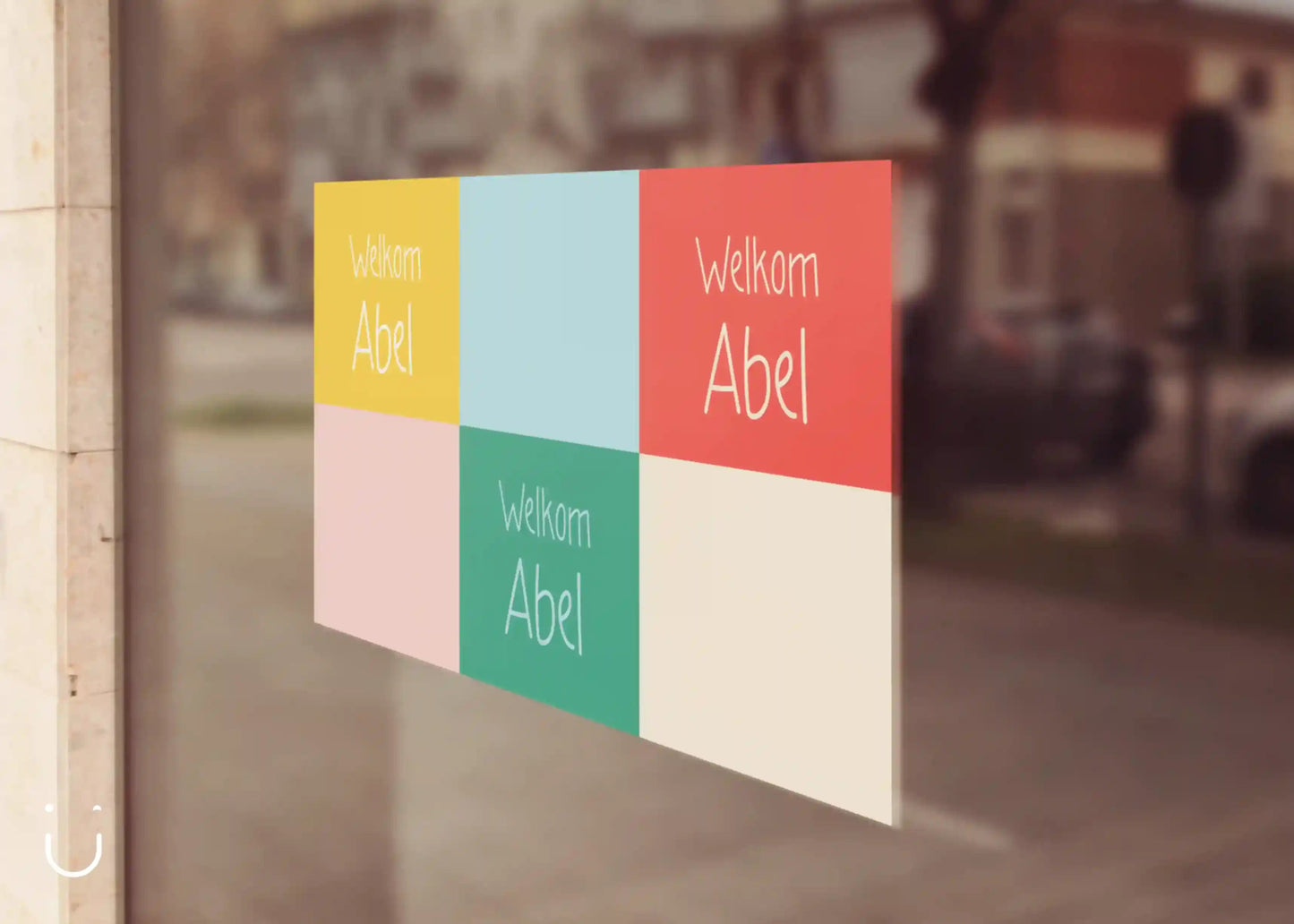 Raamsticker "Colorblocking" - Deugeniet - Raamsticker geboorte