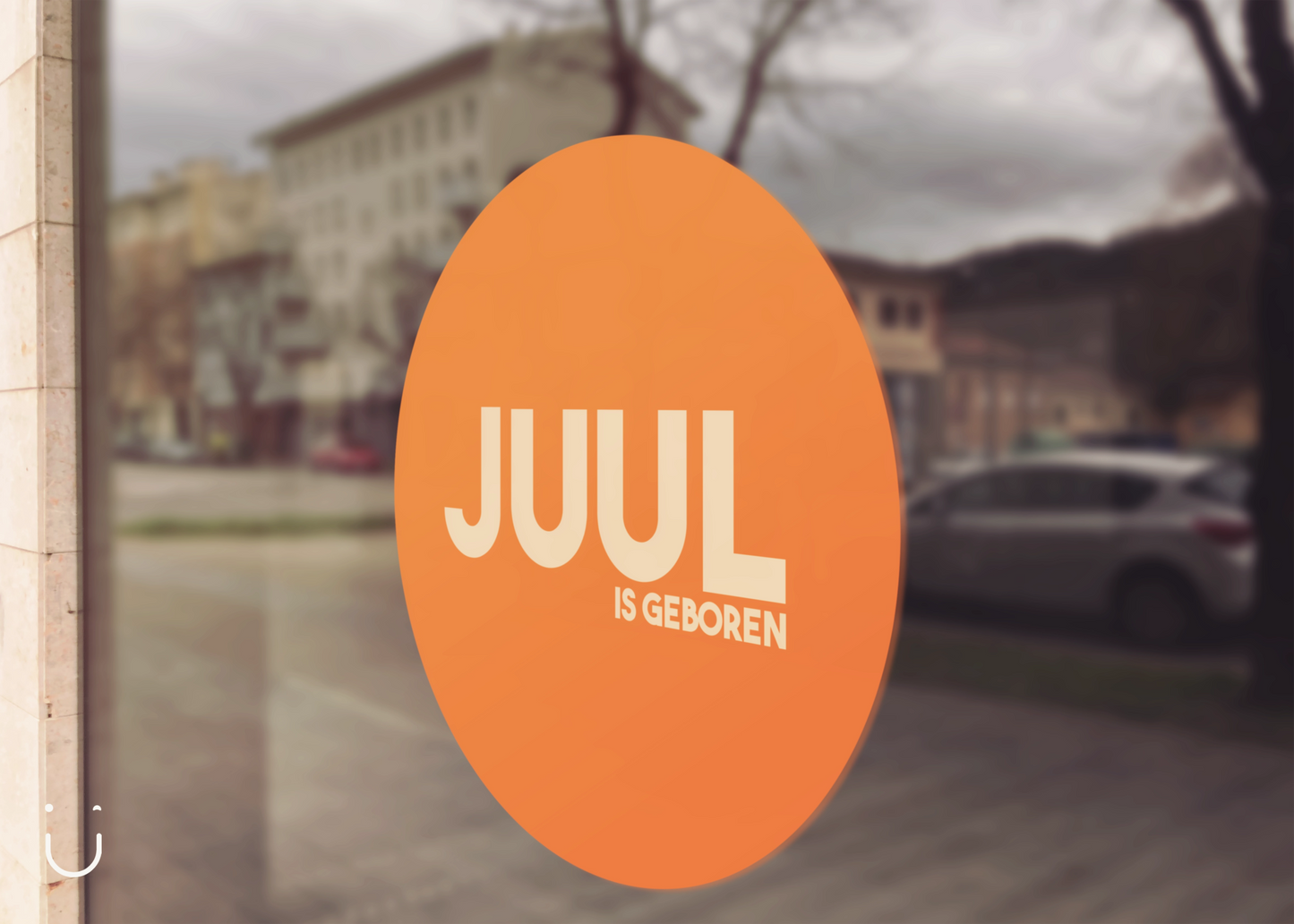 Raamsticker "GEKLEURD oranje" - Deugeniet - Raamsticker geboorte